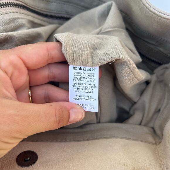 Free People Sierra Leather Woven Removable Clutch Tote Purse Beige Bag Tan - Picture 9 of 14